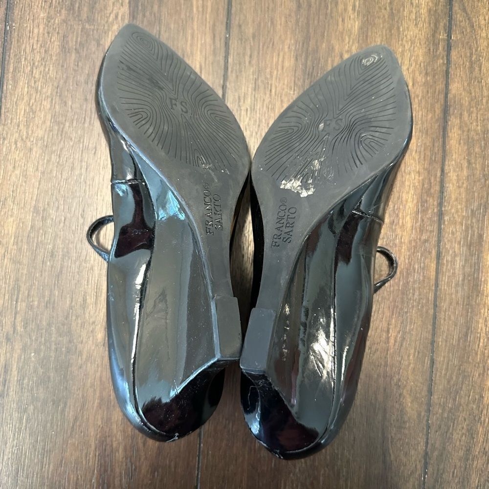 Franco Sarto Patsy black Faux Patent Leather Mary Jane Wedges size 7 - Picture 5 of 6